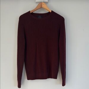 Red Crewneck Sweater in Fine Knit Style
